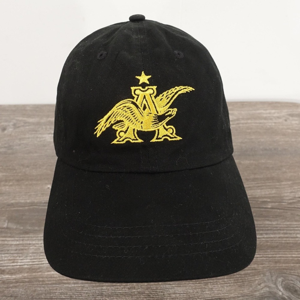 Anheuser Busch St Louis Brewery Hat Cap Strap Back One Size Black Twill Logo